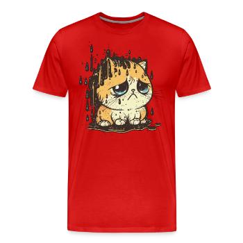 Regentag-Blues - Männer Premium Bio T-Shirt - Rot - Vorne - Damien (186cm)