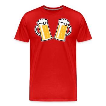 2 chopes à bière Prosten (bière / chope à bière / 3C) - T-shirt bio Premium Homme - rouge - Devant - Damien (186cm)