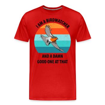 Observation des oiseaux Observation des oiseaux Observation des oiseaux - T-shirt bio Premium Homme - rouge - Devant - Damien (186cm)