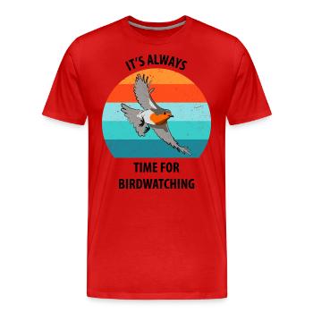Observation des oiseaux Observation des oiseaux Observation des oiseaux - T-shirt bio Premium Homme - rouge - Devant - Damien (186cm)