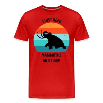 Drôle de mammouth âge de pierre âge glaciaire conception préhistorique - T-shirt bio Premium Homme - rouge - Devant - Damien (186cm)