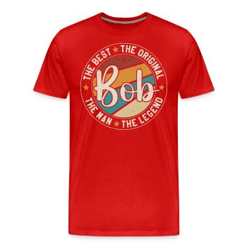 BOB Vorname Retro Bob Lustiger Weihnachtswitz Bob - Männer Premium Bio T-Shirt - Rot - Vorne - Damien (186cm)