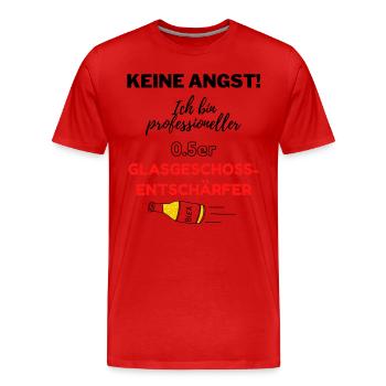 0.5er Glasgeschossentschärfer | Keine Angst | Bier - Männer Premium Bio T-Shirt - Rot - Vorne - Damien (186cm)