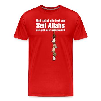Seil Allahs weiß - Männer Premium Bio T-Shirt - Rot - Vorne - Damien (186cm)