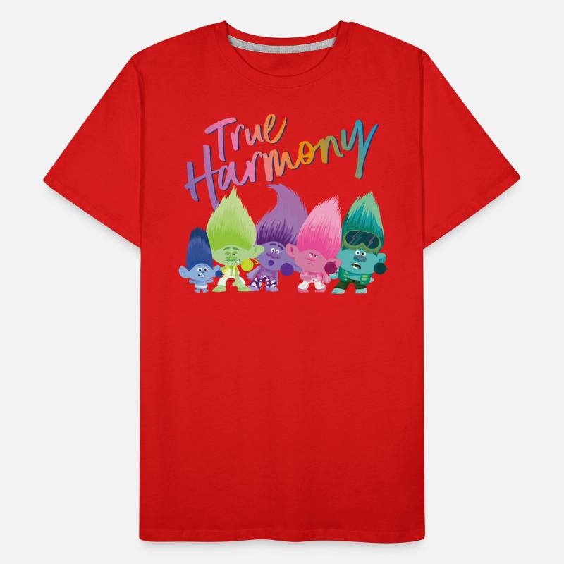 Trolls True Harmony With Many Colourful Trolls Men's Premium Organic T-Shirt