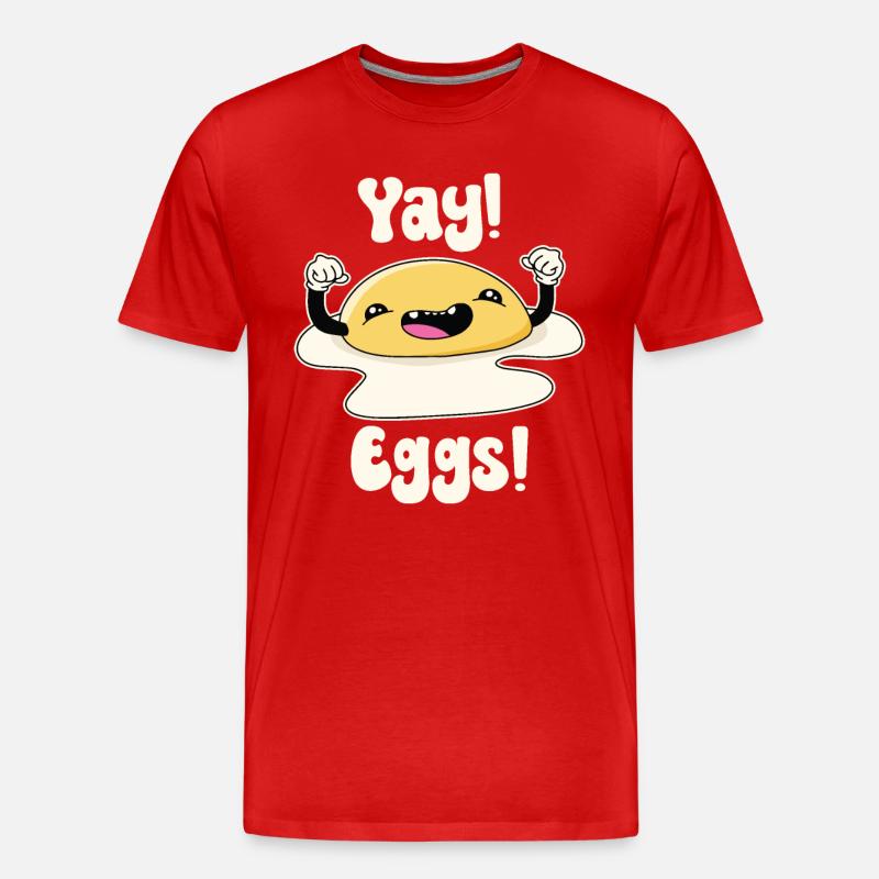 Juhu-Eier - Männer Premium Bio T-Shirt - Rot
