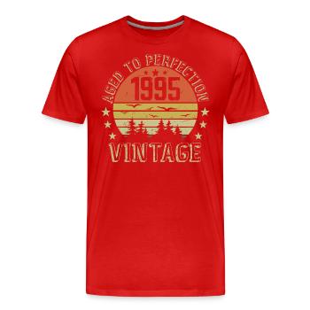 1995 Jahrgang Jahrgang Jahrgang 1995 Geburtstagsgeschenk 1995 - Männer Premium Bio T-Shirt - Rot - Vorne - Damien (186cm)