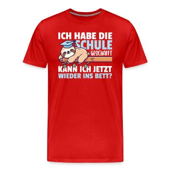 Schul Absolvent Realschule Hauptschule Schule - Männer Premium Bio T-Shirt - Rot - Vorne - Damien (186cm)