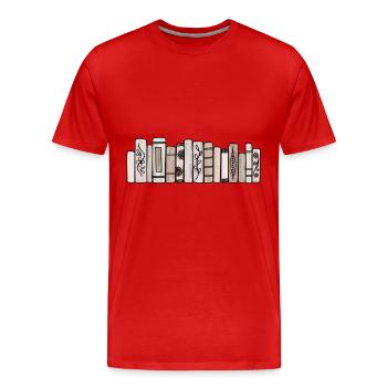 Livres Pastel Marron - T-shirt bio Premium Homme - rouge - Devant - Damien (186cm)