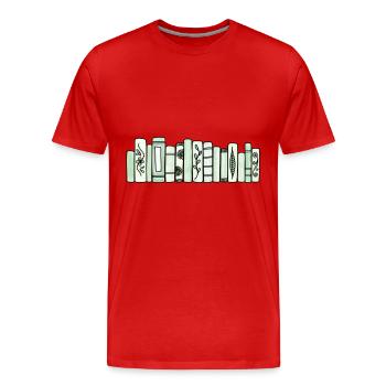 Livres Pastel Vert - T-shirt bio Premium Homme - rouge - Devant - Damien (186cm)