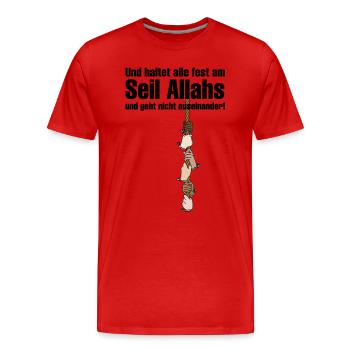 Seil Allahs schwarz - Männer Premium Bio T-Shirt - Rot - Vorne - Damien (186cm)