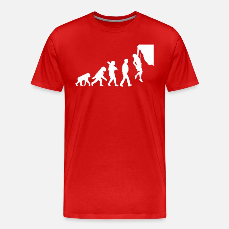 Evolution des Kletterns - Männer Premium Bio T-Shirt - Rot