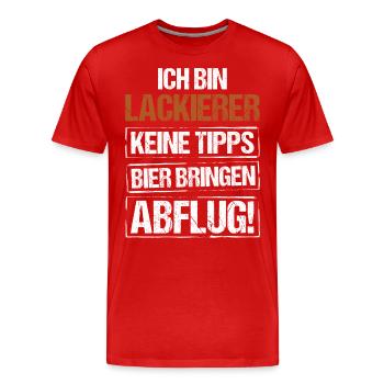 I'm a painter - bring beer and take off - Men's Premium Organic T-Shirt - red - Front - Damien (186cm)