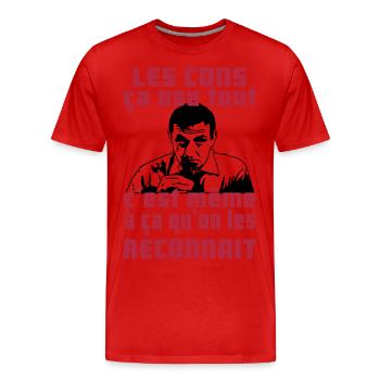 les cons ça ose tout - T-shirt bio Premium Homme - rouge - Devant - Damien (186cm)