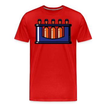 Beer Crate (Pale Ale / Blue) - Men's Premium Organic T-Shirt - red - Front - Damien (186cm)