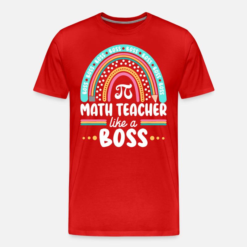 Humor Mathelehrer als Mathechef - Männer Premium Bio T-Shirt - Rot