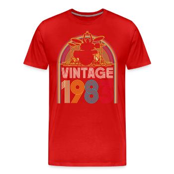 Jahrgang 1983 Musiker Schlagzeuger 40 Jahre Jubiläum - Männer Premium Bio T-Shirt - Rot - Vorne - Damien (186cm)