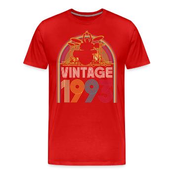 Jahrgang 1993 Musiker Schlagzeuger 30 Jahre Jubiläum - Männer Premium Bio T-Shirt - Rot - Vorne - Damien (186cm)