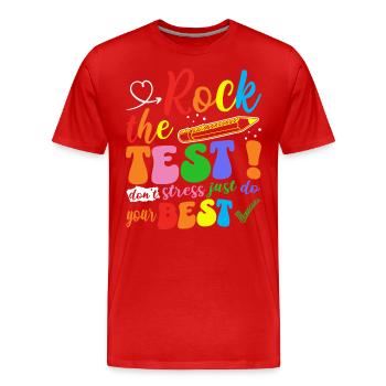Sentence motivation student teacher exam - Men's Premium Organic T-Shirt - red - Front - Damien (186cm)