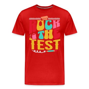 Rock The Test Examen Fin D'Année Enseignant - T-shirt bio Premium Homme - rouge - Devant - Damien (186cm)