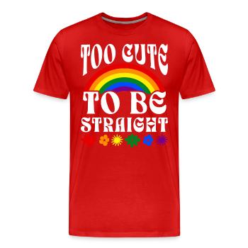 Zu süß, um heterosexuell zu sein LGBT Gay Pride - Männer Premium Bio T-Shirt - Rot - Vorne - Damien (186cm)