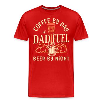 Humor Kaffee Bier Papa - Männer Premium Bio T-Shirt - Rot - Vorne - Damien (186cm)
