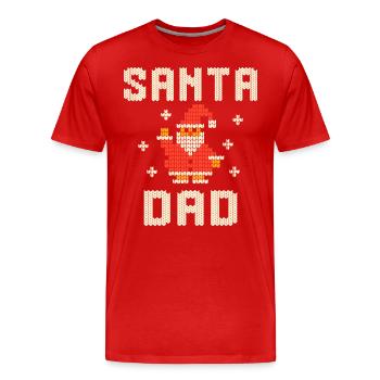 Dad Santa Claus Gift Christmas Surprise Dad - Men's Premium Organic T-Shirt - red - Front - Damien (186cm)
