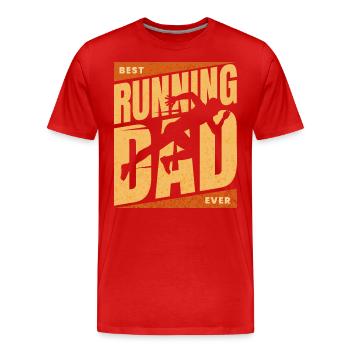 Dad Marathon Runner Best Dad Runner - Men's Premium Organic T-Shirt - red - Front - Damien (186cm)