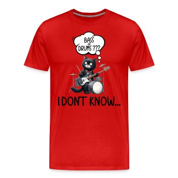 Humor Musician Bassist and Drummer - Men's Premium Organic T-Shirt - red - Front - Damien (186cm)