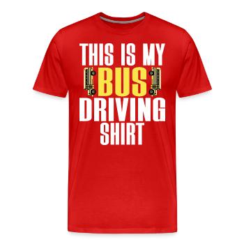 Humour Conducteur De Bus Scolaire - T-shirt bio Premium Homme - rouge - Devant - Damien (186cm)