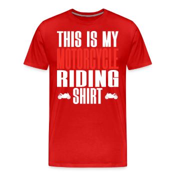 Motorcycle Biker Rider is My Biker - Men's Premium Organic T-Shirt - red - Front - Damien (186cm)