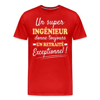Exceptionnel Ingénieur Retraité - T-shirt bio Premium Homme - rouge - Devant - Damien (186cm)