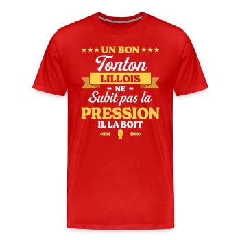 Tonton Lillois Oncle Humour Tonton - T-shirt bio Premium Homme - rouge - Devant - Damien (186cm)