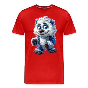 Yeti #lovely toons - Men's Premium Organic T-Shirt - red - Front - Damien (186cm)