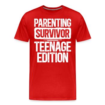 Humor Family Teens Mom Dad - Men's Premium Organic T-Shirt - red - Front - Damien (186cm)