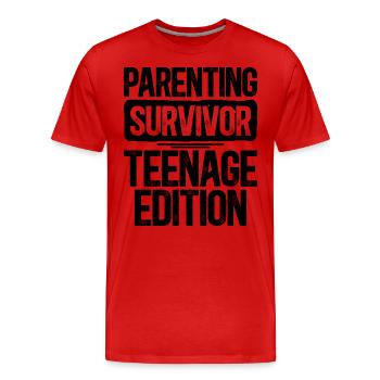 Humor Family Teens Mom Dad - Men's Premium Organic T-Shirt - red - Front - Damien (186cm)