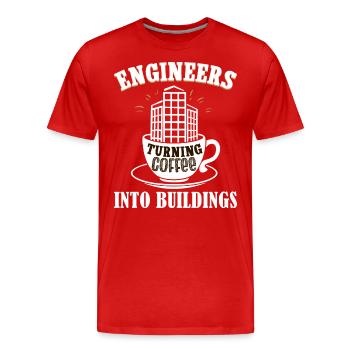 Humor Café Bauingenieurwesen - Männer Premium Bio T-Shirt - Rot - Vorne - Damien (186cm)