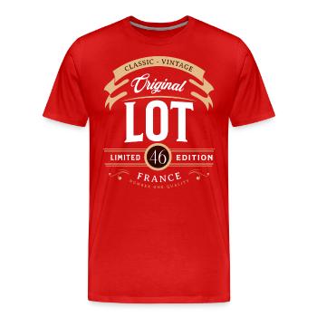 Vintage Lot Department France - Men's Premium Organic T-Shirt - red - Front - Damien (186cm)