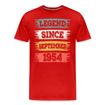 Legend 1954 September 70 Years Anniversary - Men's Premium Organic T-Shirt - red - Front - Damien (186cm)