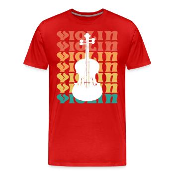 Vintage Geige Musiker Geiger Geiger - Männer Premium Bio T-Shirt - Rot - Vorne - Damien (186cm)