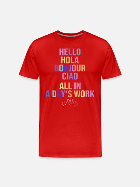 Education Bilingual Humor Teacher - Men's Premium Organic T-Shirt - red