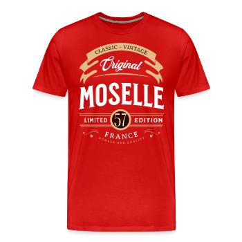 Moselle Département France - T-shirt bio Premium Homme - rouge - Devant - Damien (186cm)