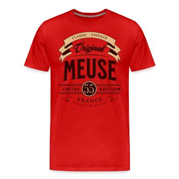Meuse Département France - T-shirt bio Premium Homme - rouge - Devant - Damien (186cm)