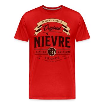 Nièvre Département France - T-shirt bio Premium Homme - rouge - Devant - Damien (186cm)