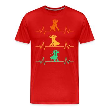 Ballroom Dance Heartbeat Dance - Men's Premium Organic T-Shirt - red - Front - Damien (186cm)