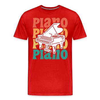 Vintage Piano Musician Pianist - Men's Premium Organic T-Shirt - red - Front - Damien (186cm)