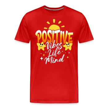 Optimiste Slogan Femme Positive - T-shirt bio Premium Homme - rouge - Devant - Damien (186cm)