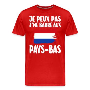J'Me Barre aux Pays-Bas Voyage Cadeau - T-shirt bio Premium Homme - rouge - Devant - Damien (186cm)