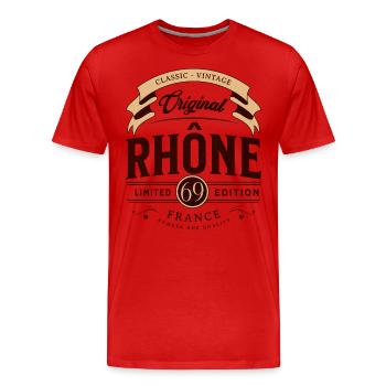 Rhône Département France - T-shirt bio Premium Homme - rouge - Devant - Damien (186cm)