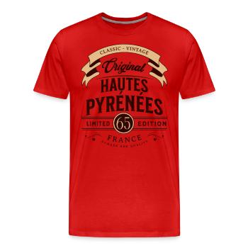Hautes-Pyrénées Department France - Men's Premium Organic T-Shirt - red - Front - Damien (186cm)